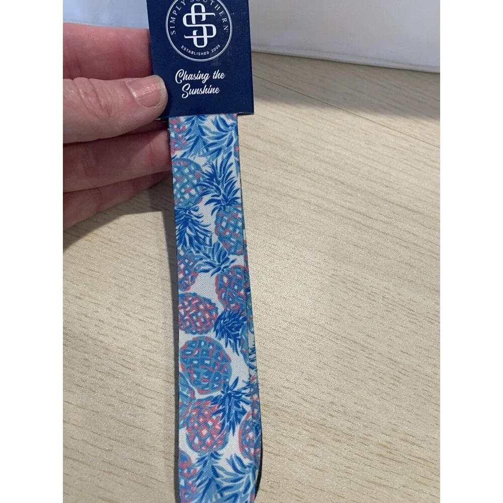 NEW Simply Southern Blue Pineapple Print Preppy Neoprene Sunglass Strap